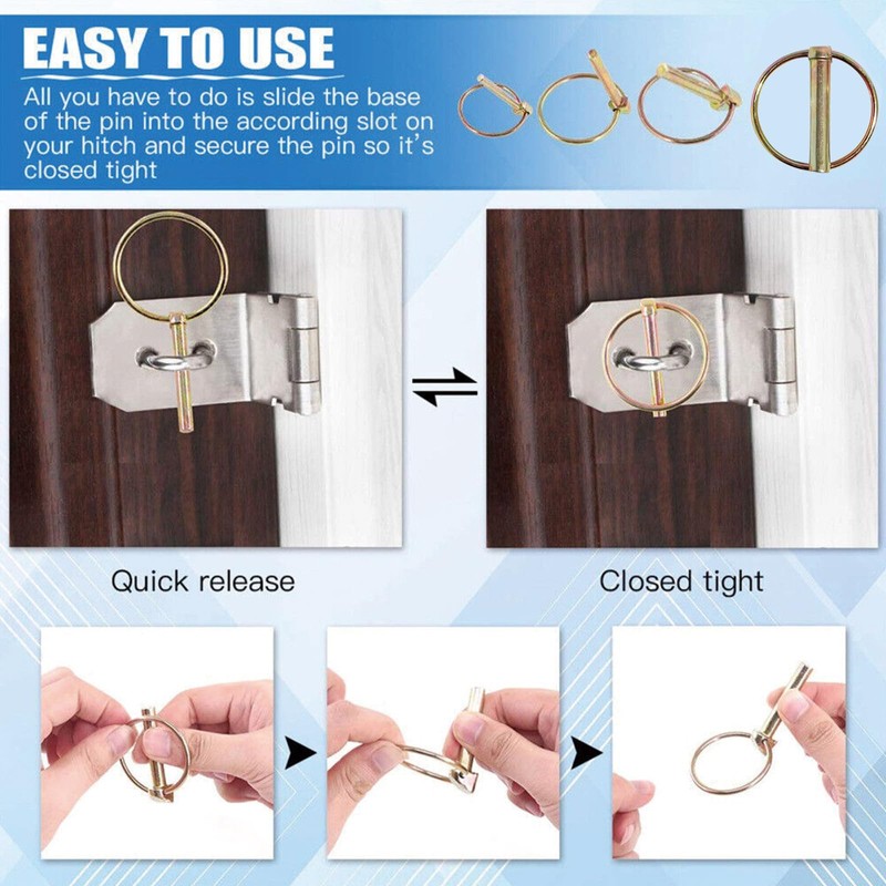 Mcoser 10pcs 8mm Lynch Locking Pins for Boat, Kayak, Trailer,