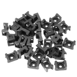 1 Pack of 200 Black Cable Tie Fasteners Twist On Cable Holder Screw Base Saddle Mount Ideal for Home Office Cable Management Computer Room Wiring Workshop