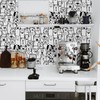Ismoon Peel and Stick Wallpaper Black and White Contact Paper