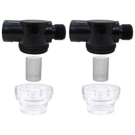 HaeKap 2 Pack Transparent RV Water Pump Strainer Filter Compatible with WFCO Shurflo Pumps,Easy to Clean