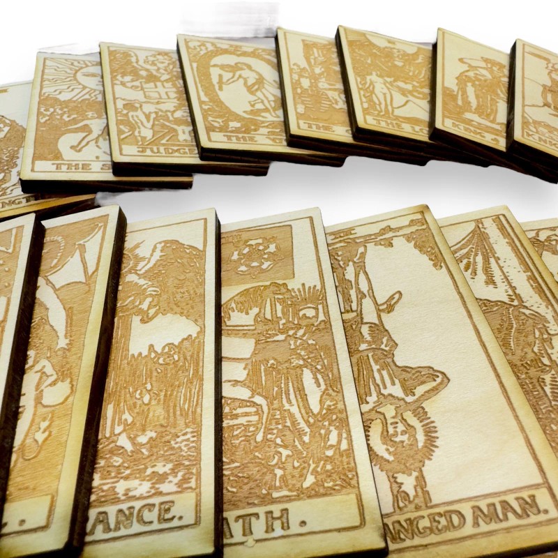 HipFlaskPlus Tarot Deck Wood Cards - Set of 78 -