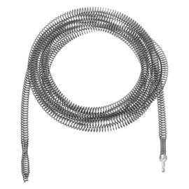 uxcell 1 Pcs Drain Clog Remover 196.8 inch 5 M 16mm Thick, Drain Augers Hair Remover Spring Cable with Electric Drill Connector, Plumbing Snake for Kitchen Sink, Bathtub Drain Toilet