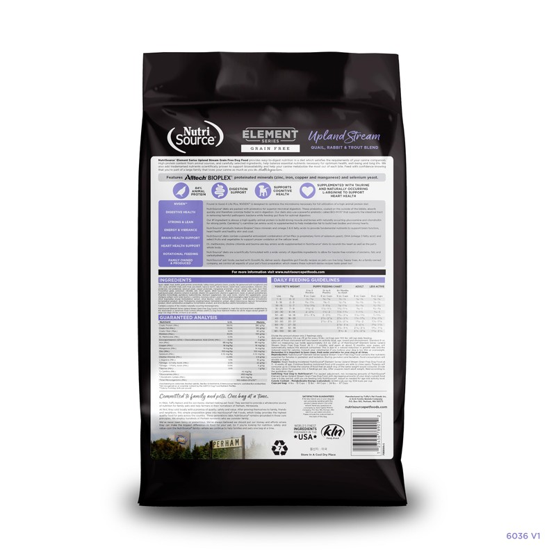 NutriSource Element Series Upland Stream Dry Dog Food, Quail, Rabbit