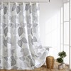 GASIYU Grey Hollow Leaf Shower Curtain, Minimalist White Botanical Foliage