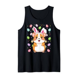Hamster Happy Easter Egg Hunt Bunny Ear Hamster Easter Tank Top