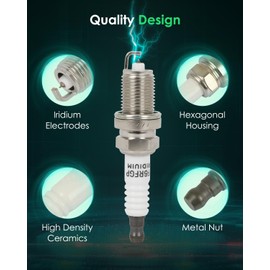 SCITOO Platinum Iridium Spark Plugs 2477 for Honda Accord 1995-2002, Pilot 2003-2005, for Odyssey 1999-2004 & for Acura MDX 2001-2002, TL 1999-2003, MDX & for Mazda 626, Millenia, MPV, MX-6 Pack of 6