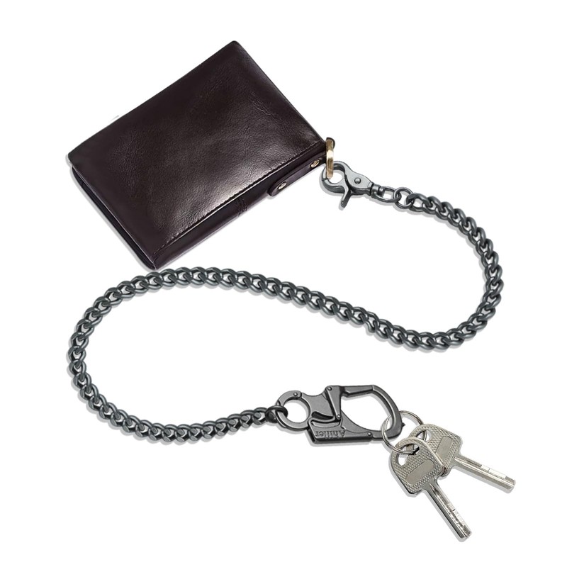 [Ahiller] Mens Wallet Chain, Tungsten Steel Sharp Cone Carabiner Double