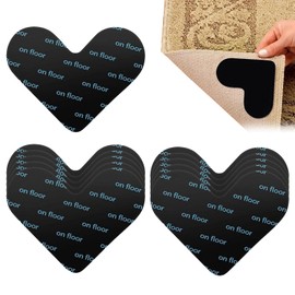 Hsyadazi Pack of 10 Non-Slip Mats for Carpet, Removable and Reusable, Heart-Shaped Non-Slip Underlay, Non-Slip Carpet Underlay Stickers, for Hardwood Floors, Carpets and Mats