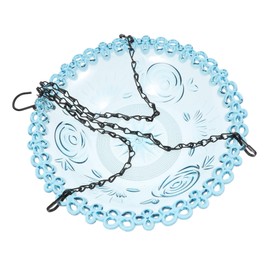 CORHAD Hanging Bird Feeder and Bath Durable Clear Plastic Tray with Iron Chain Weather Resistant Wildlife Feeder for Garden Patio and Attracts Hummingbirds and Wild Birds