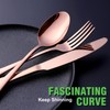 Copper/Rose Gold Silverware Set, OGORI 24-Piece Stainless Steel Flatware Set,