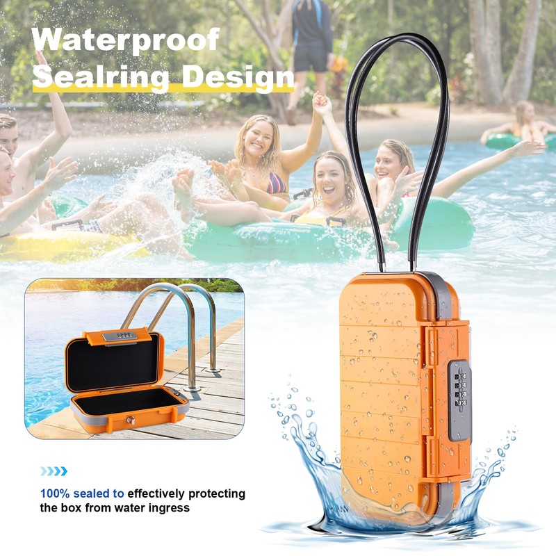 Hurinan Portable Safe Box with Code, [Waterproof & Anti-Theft]Travel Safe,