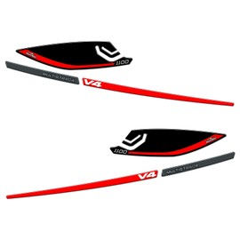 Resin Bike Motorcycle 3D Stickers Compatible with Ducati Multistrada V4 1100 2021-2023. Handguards Protection from Bumps and Scratches. Pair of Resin Stickers - Black and Red - Made in Italy