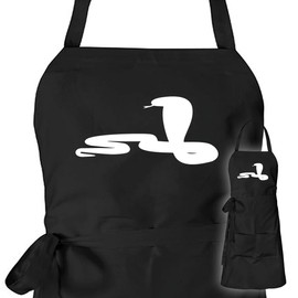 huuraa Apron Snake Cobra Silhouette Unisex Apron Apron Size with Motif for All Animal Lovers Gift Idea for Friends and Family, black