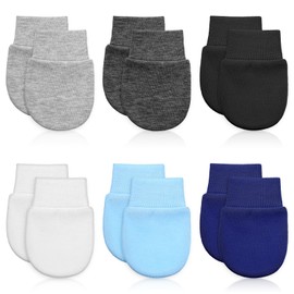 CIATBYYJ 6Pairs Newborn Baby Mittens No Scratch Cotton Baby Gloves Newborn Infant Scratch Mittens for Newborn Baby Boy Girl 0-6 Months White
