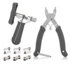 Bike Link Plier Chain Breaker Splitter 6 Pairs Bicycle Missing Link, Qkurt Chains Plier Quick Links Pliers for 6-10 Speed Chains Repair Professional Bicycle Chain Tool Kit, Gray