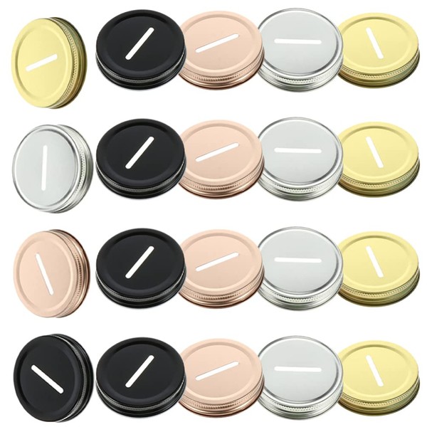 Alipis 20Pcs Mason Jar Coin Bank Lid, Money Saving Jars