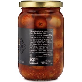 Mina Mina Spicy Pitted Olive Mix, 12.5 oz C Premium Handpicked Moroccan Olives with Red Chili Pepper Harissa, Keto Friendly Spicy Olives, Low Carb, Vegan, Gluten Free Healthy Snacks