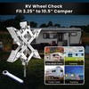 Pafessa X-Shaped RV Wheel Chock Fit 3.25” to 10.5” Camper