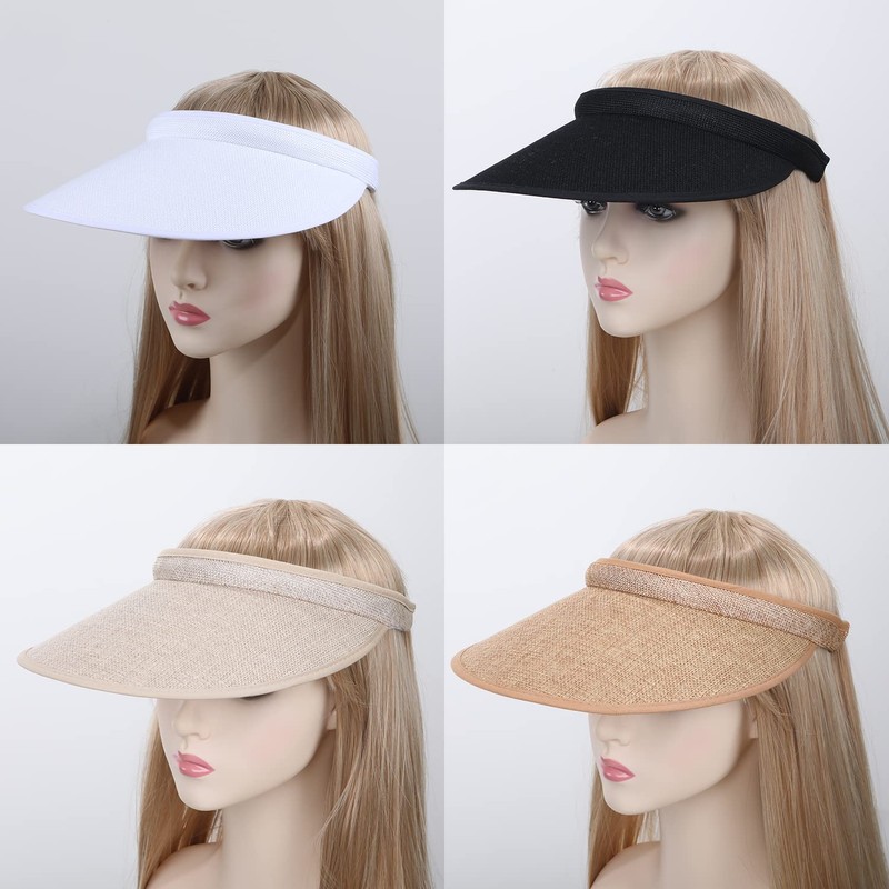 MULIMU 4-Pack Women Wide Brim Sun Visor UV Protection UPF50+