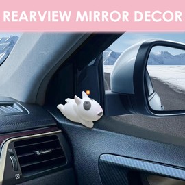 Car Cute Cartoon Bull Terrier Dog Decor Rearview Mirror Ornaments Accessories Dashboard Decorations Figure Truck Interior Ornament Decorate Funny Decorative Gifts Decors Cartoon Figure Trim Universal
