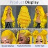 XIAPAY Yellow Wig Human Hair 24 Inch Yellow Lace Front