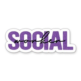 Social Worker Stickers - 2 Pack - Waterproof Vinyl for Car, Phone, Water Bottle, Laptop - Social Work Decals (2-Pack)