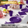 350 Pcs Purple Plastic Plates For Party, Purple Disposable Plates