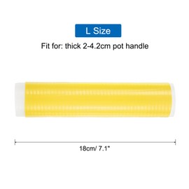 uxcell Silicone Pan Handle Sleeve, Heat Resistant Potholder Pot Holders Cover Sleeve for Frying Pan Handle Spatulas, Yellow (L)