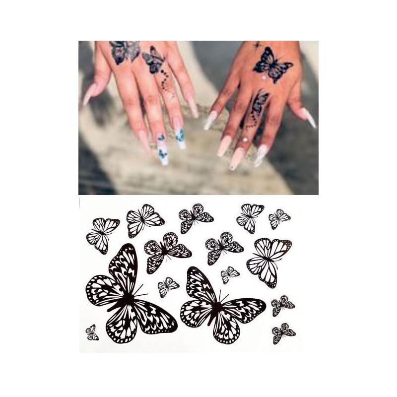 HB744X Cp03 Temporary Japanese Cherry Blossom Tattoo Butterfly Tattoo Fake