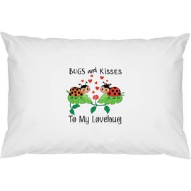 2 x 'Bugs and Kisses' Cotton Pillow Cases (PW00033426)