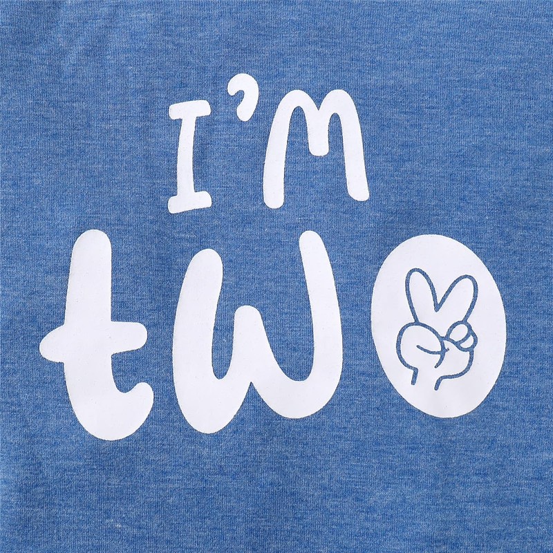CPEI Toddler Boy 2nd Birthday Outfit,Im Two Shirt+Short Pants,Boy 2