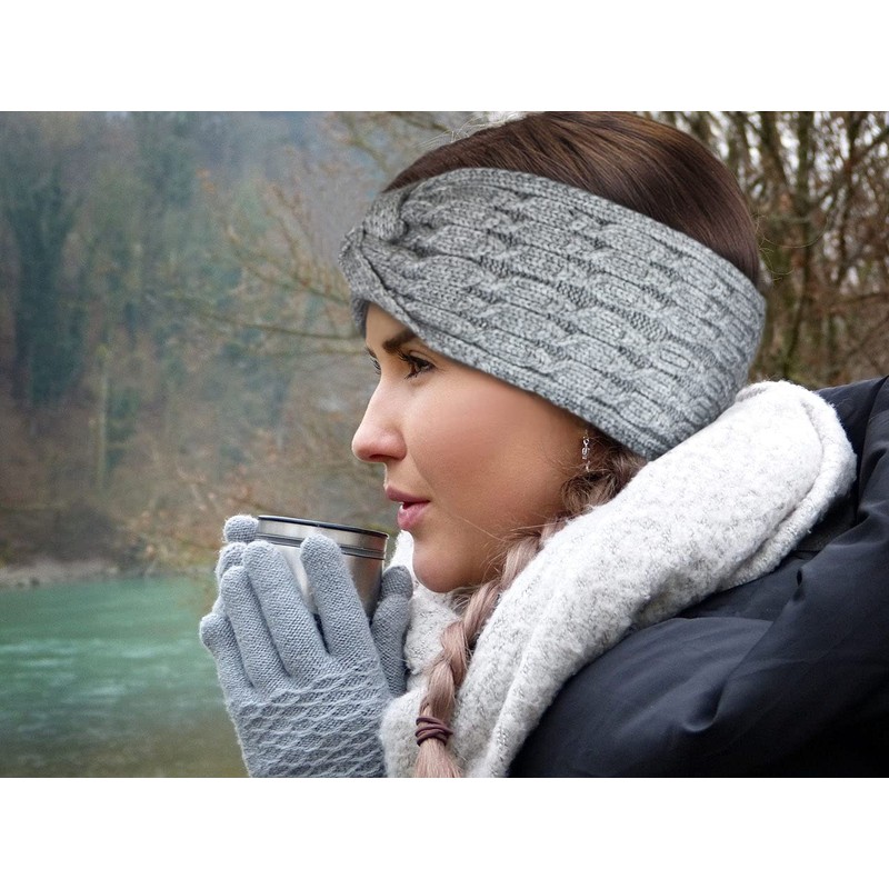 Headband Lined Warm Women's Hair Band, Twist Design with Soft
