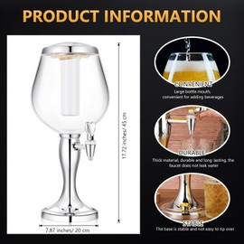 FillTouch Mimosa Tower, 4l/ 135oz Beer Beverage Dispenser for Drinks Mimosa Tower Dispenser with Ice Tube and Spigot Tabletop Beer Dispenser Liquor Dispenser for Margarita Liquor Bar Party