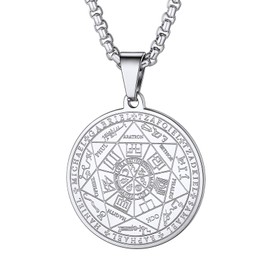 Archangel Necklace Protection Amulet Stainless Steel Men Boys Jewelry Gift 7 Archangels Pendant Raphael Michael Necklace