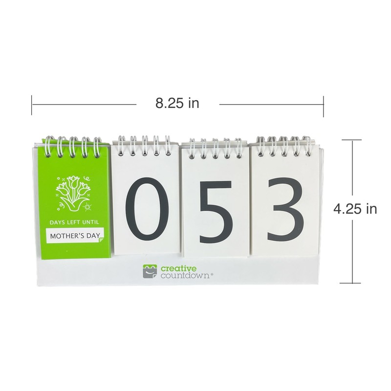 Perpetual Countdown Calendar, Days Left Tracker for Holidays, Birthdays, Anniversaries,
