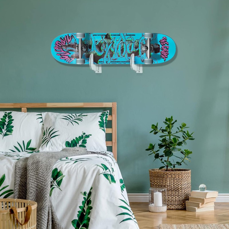 2PCS Skateboard Wall Mount Display Rack Acrylic Skateboard Wall Hanger