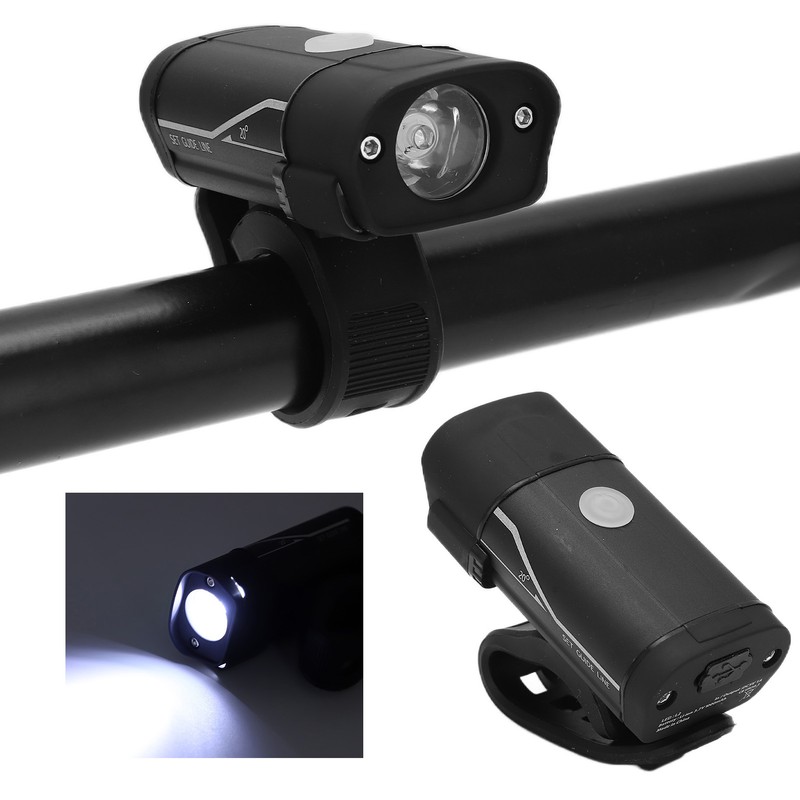 Bike Headlight Aluminum Alloy 5 Levels Black Front Bike Lights
