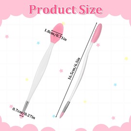 2 PCS Lip Scrub Brush, Dual-Ended Lip Exfoliator Brush, 3-in-1 Silicone Lips Scrubber Tool for ​smoother Bright Fuller Lips Appearance
