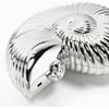 TOKYO-T Silver Metallic Evening Bag and Clutch for Women Seashell