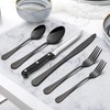 LIANYU 36-Piece Black Silverware Set with Steak Knives, Stainless Steel