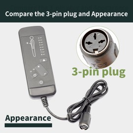 ALLCSM 3 Pin Replacement Vibration Massage Remote Handset Controller for Recliner Lift Chair, Massage Remote Controller for 8 Massage Mode 5 Massage Intensity 15min/30min Timer, black