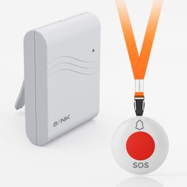 OLINK Caregiver Pager Wireless Call Button Elderly Emergency Alert System 600+ Feet for Home/Elderly/Patient/Disabled(1 Portable Receiver+1 Waterproof Transmitter)