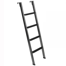 OUTPRIZE Anti-Slip RV Bunk Ladder, 67in Integrated Heavy Duty Steel Camper Bunk Bed Ladder with Anti-Slip Rubber Foot Pads and Hooks - Black