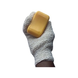 Jacquie's Natural Products Double Sided Exfoliating Bath Gloves|Bath Mitt|Deep Clean Body Mittens (Linen Earth Brown, Exfoliating Gloves)