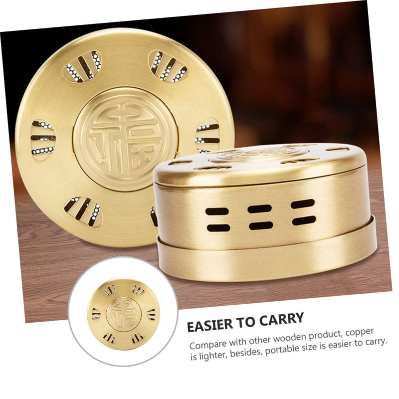 Ipetboom Copper Moxibustion Box Portable Moxa Therapy Equipment for Relief