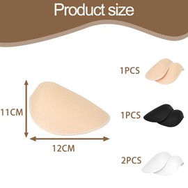 8 PCS Sponge Shoulder Pads for Women Clothes, 1 Pairs Black 1 Pair Beige 2 Pairs White Sewing Shoulder Pads Men Women, Soft Durable for Women Clothes Men Suit Blazer Coat Clothing T-Shirt