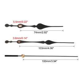 PATIKIL Replacement Clock Hands Kit, 12 Set Replacement Clock Hands Kits Clock Mechanism Movement Aluminum Wall Clock Hands Parts Replacement for Wall Clock Repair DIY, Black, A13