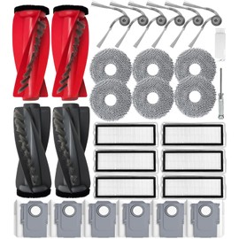 APZOVO APZOVO Zubeh?rset f1r Roborock Qrevo Curv/Qrevo Curv S5X / Qrevo Edge/Qrevo Edge S5A Saugroboter, 2 Hauptb1rste 6 Staubbeutel 6 Wischpad 6 HEPA Filter 6 Seitenb1rste