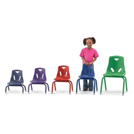 Jonti-Craft Berries 8120JC1004 Stacking Chair with Powder-Coated Legs, 10" Height, Purple