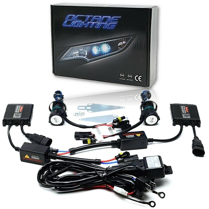 Octane Lighting 7 Inch Crystal Glass/Metal Headlight 8000k Ice Blue